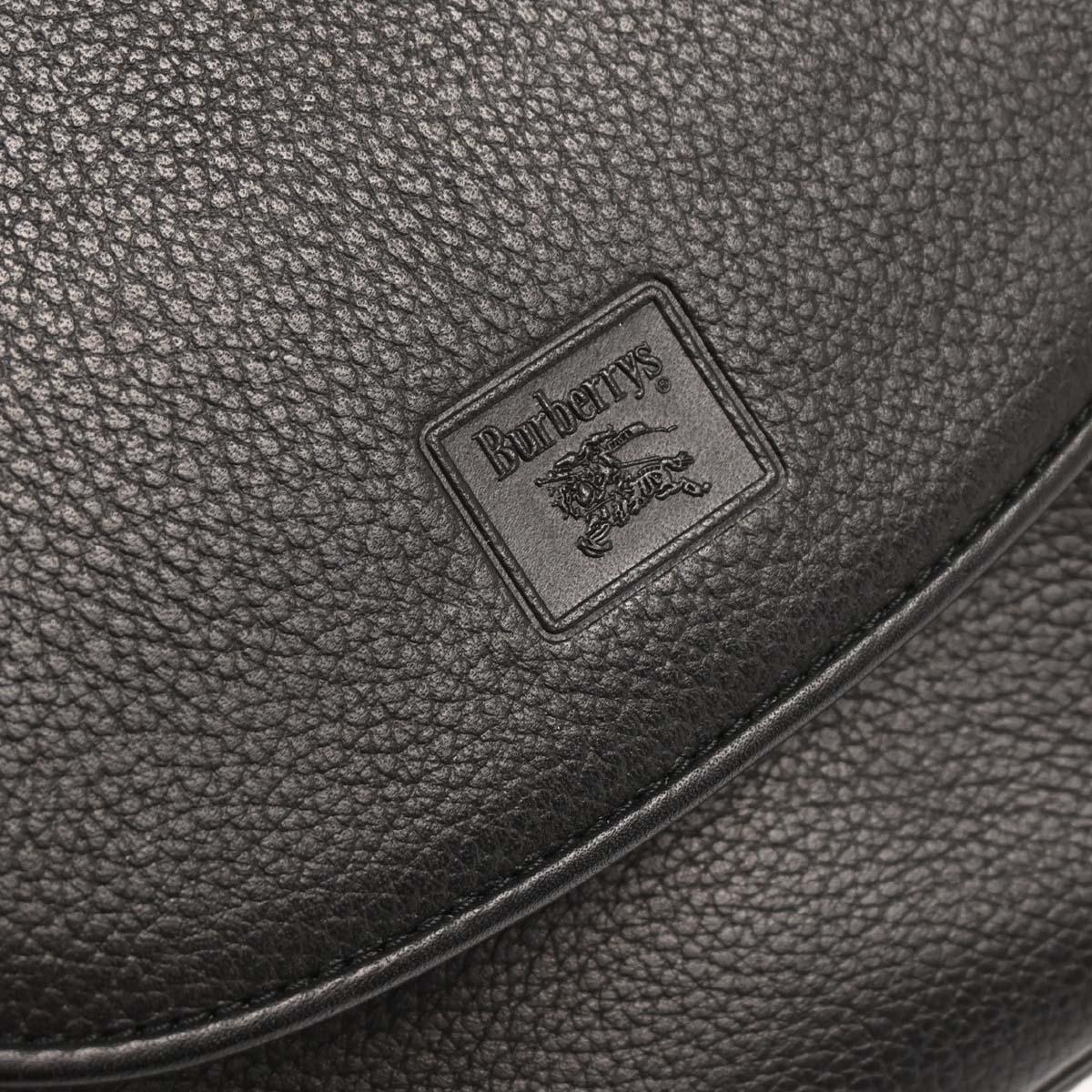 Burberrys Black Leather Crossbody Shoulder Bag