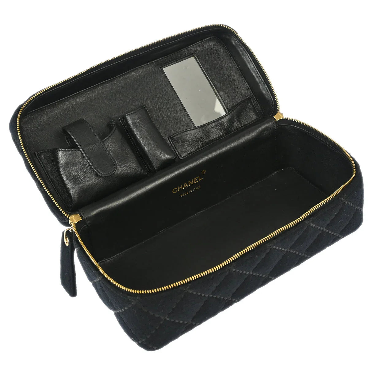 Chanel Black Woo Wild Stitch Vanity Handbag