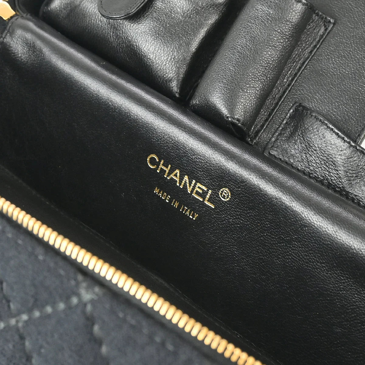 Chanel Black Woo Wild Stitch Vanity Handbag