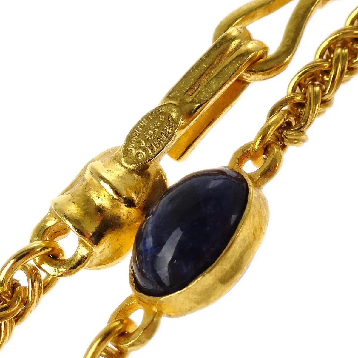 Chanel Loupe Chain Necklace Stone Gold 95A