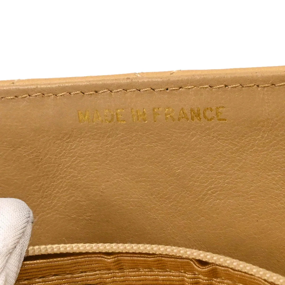 Chanel Beige Lambskin 2way Shoulder Handbag