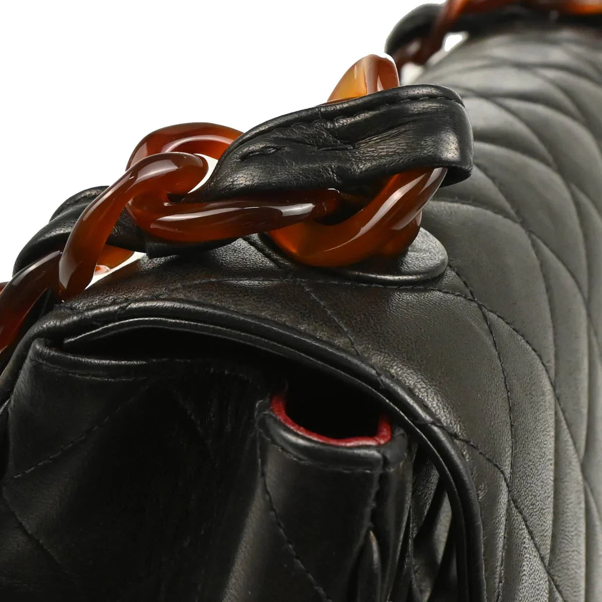 Chanel 1994-1996 Black Lambskin Jumbo Classic Flap Shoulder Bag