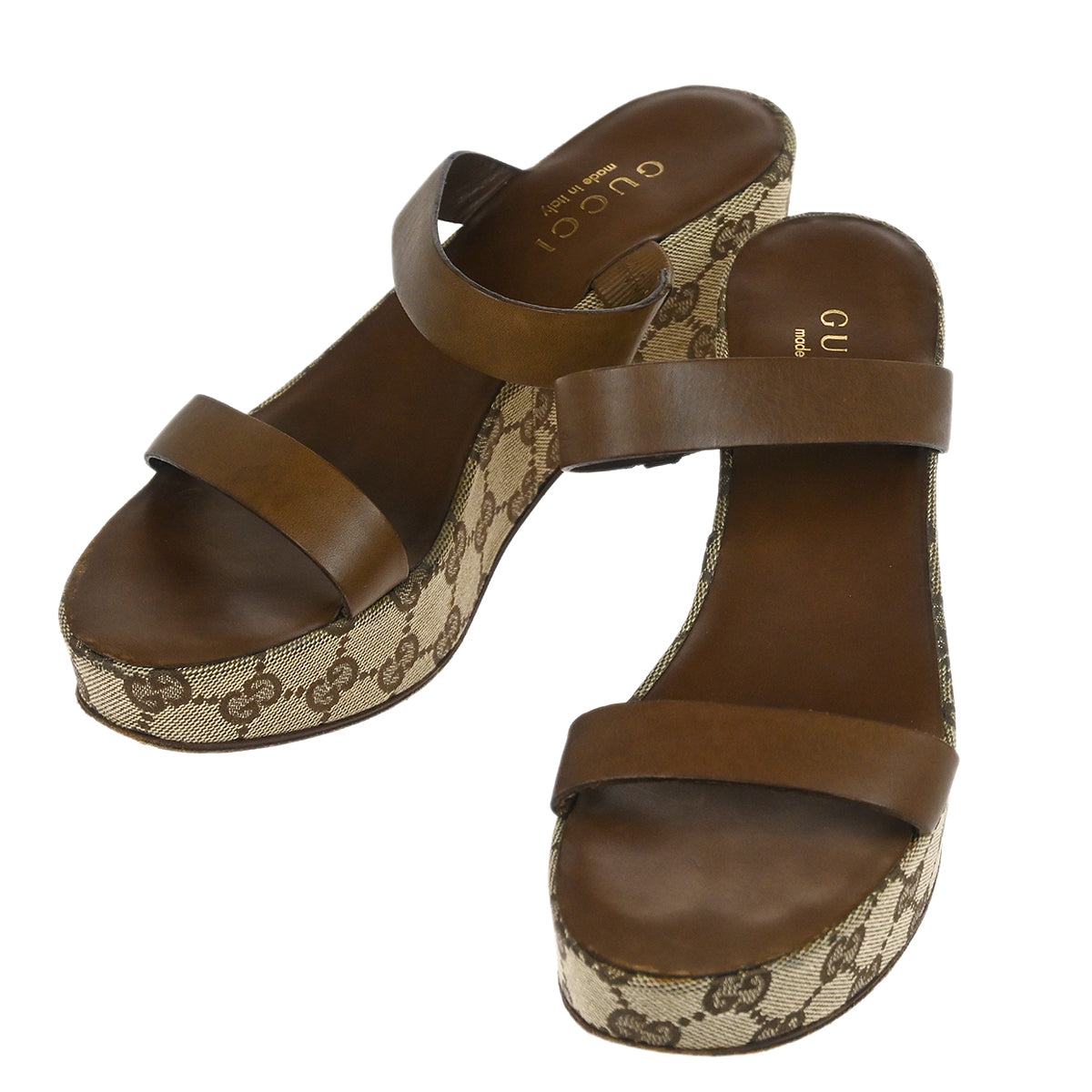 美品　GUCCI ストラップ　パンプス　ヒール⭐︎36.5 GUCCI - イタリア製グッチGUCCI 蛇ロゴパールパイソンパンプス