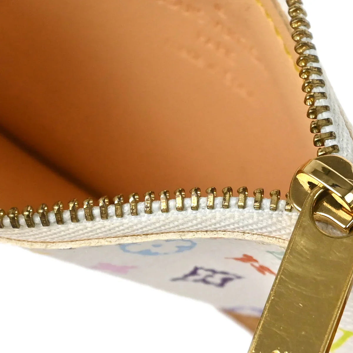 Louis Vuitton White Multicolor Pochette Cles Coin Purse M92655