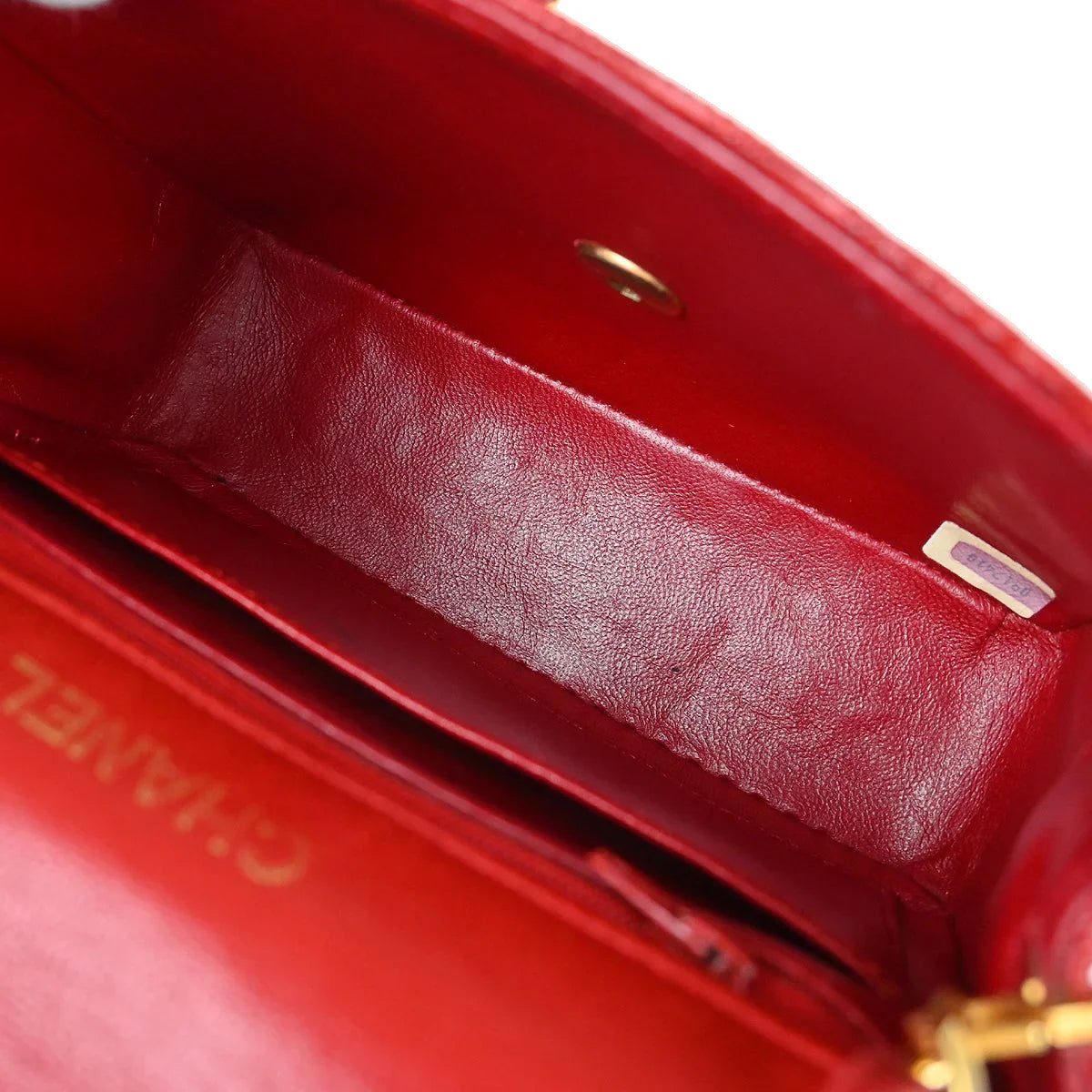 Chanel * Red Lizard Mini Classic Square Flap Shoulder Bag