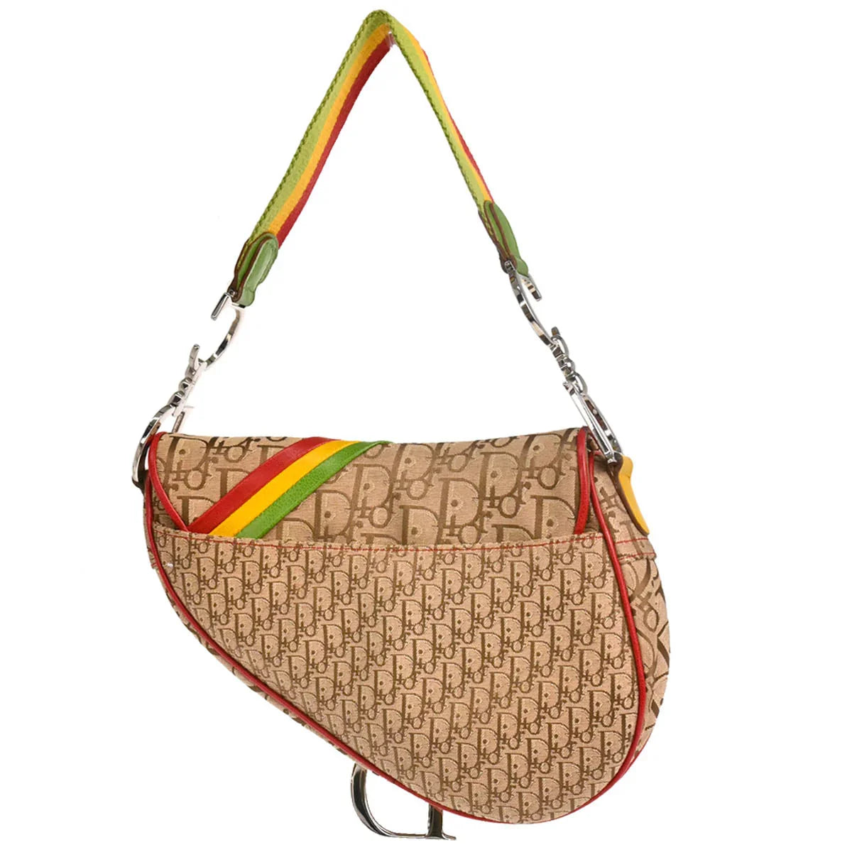 Christian Dior Rasta-Color Trotter Saddle Handbag