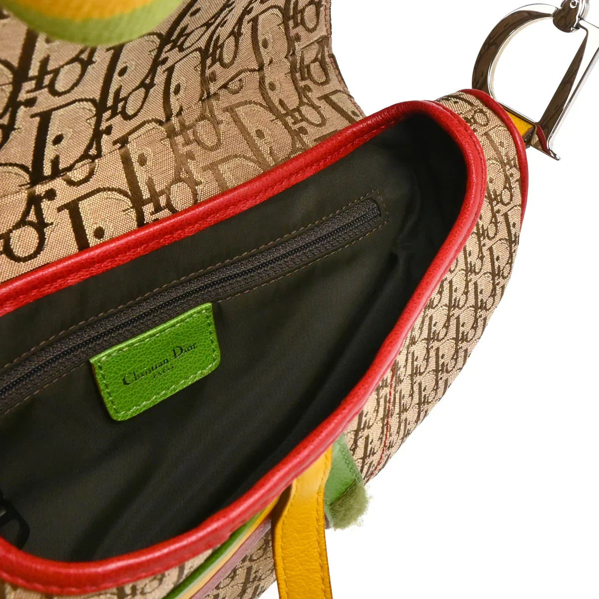 Christian Dior Rasta-Color Trotter Saddle Handbag