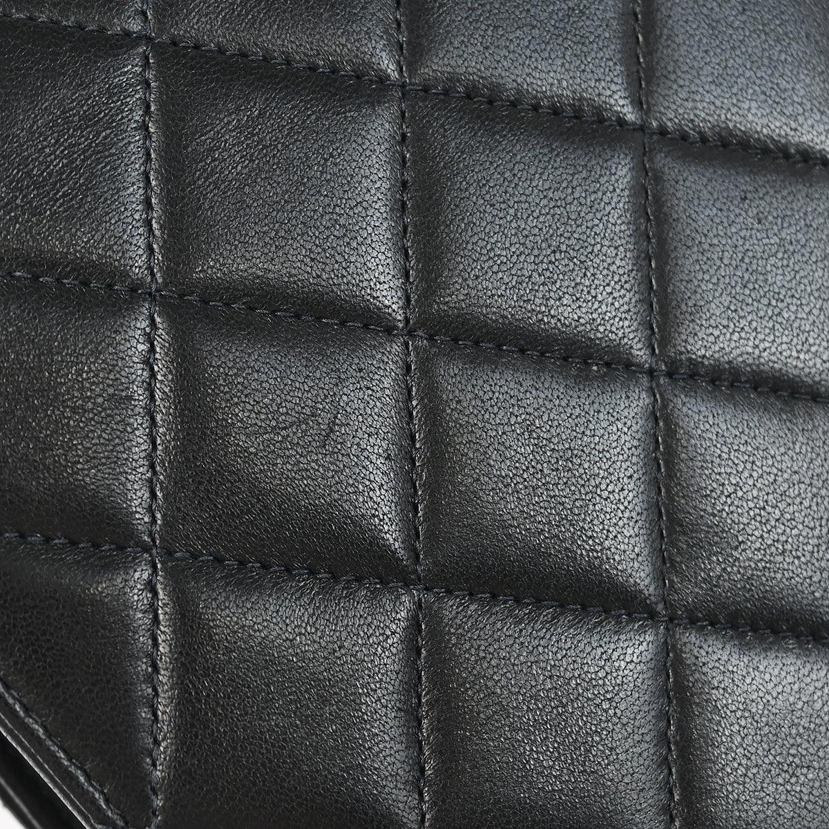 Chanel Black Lambskin Turnlock Small Full Flap Shoulder Bag