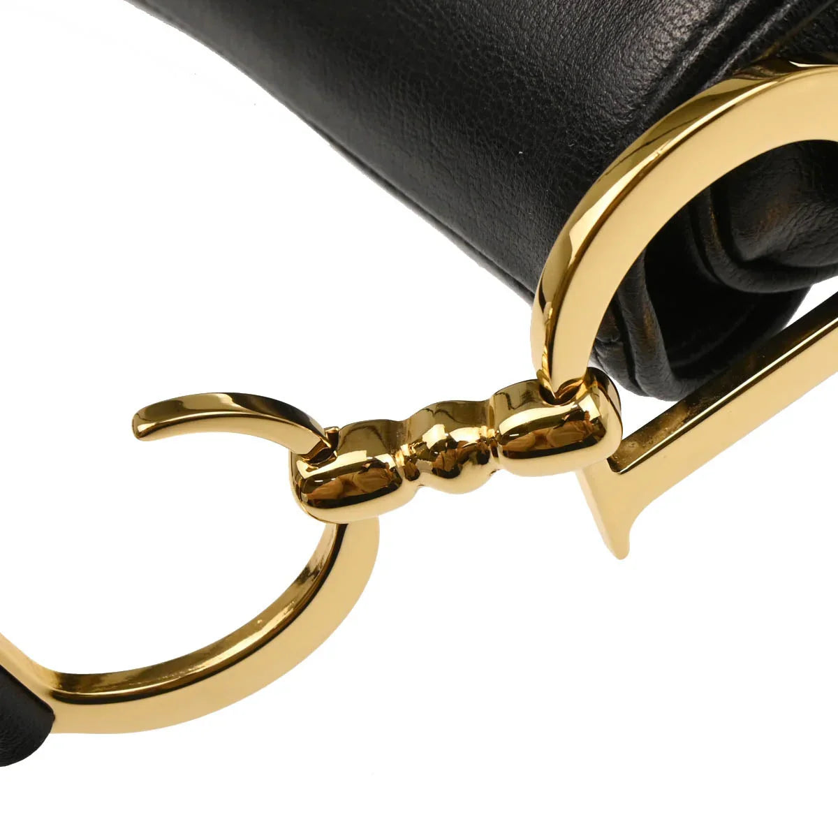 Christian Dior Black Leather Double Saddle Handbag