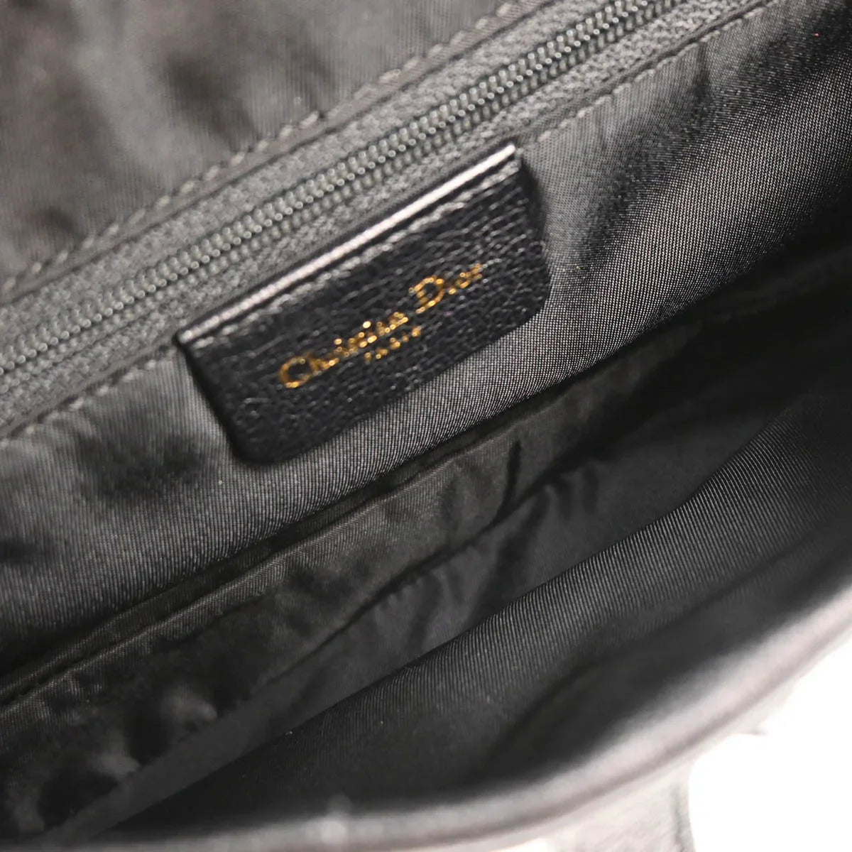 Christian Dior Black Leather Double Saddle Handbag