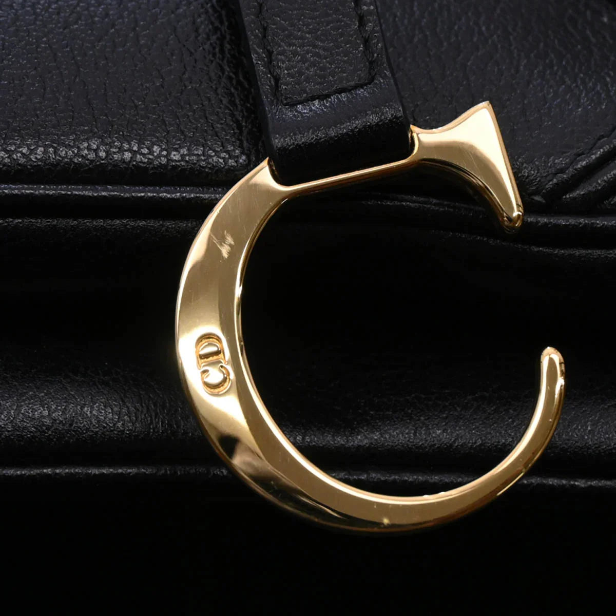Christian Dior Black Leather Double Saddle Handbag