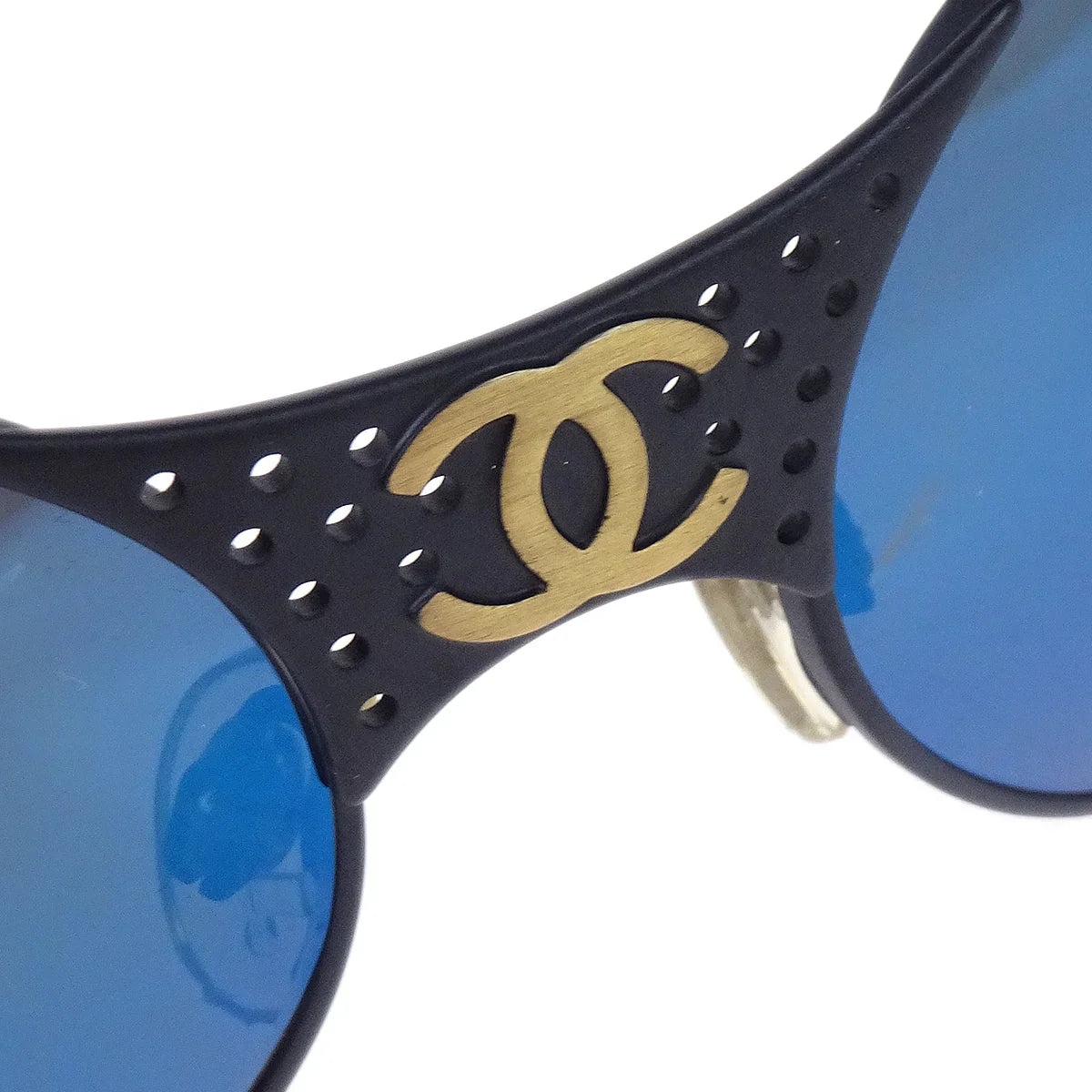 Chanel Sunglasses Eyewear Blue Black Small Good