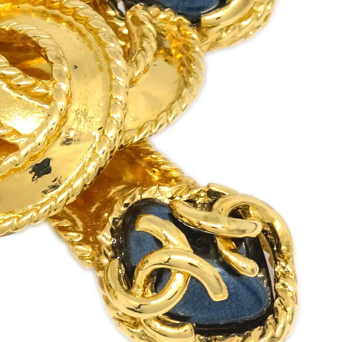 Chanel Brooch Pin Gold Cross Stone 95A