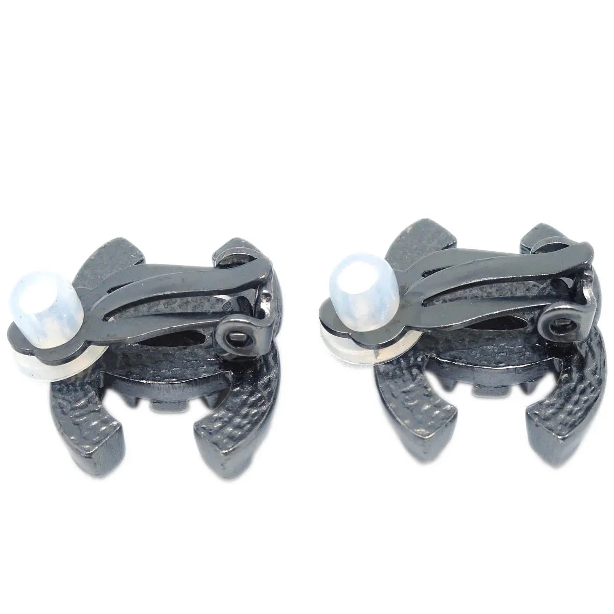 Chanel CC Earrings Clip-On Silver 03P
