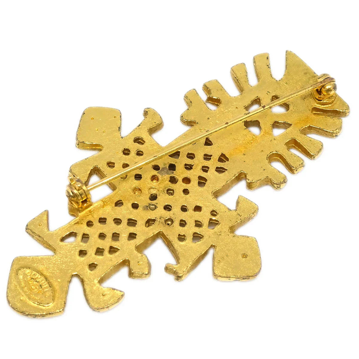 Chanel Cross Brooch Pin Gold 94P