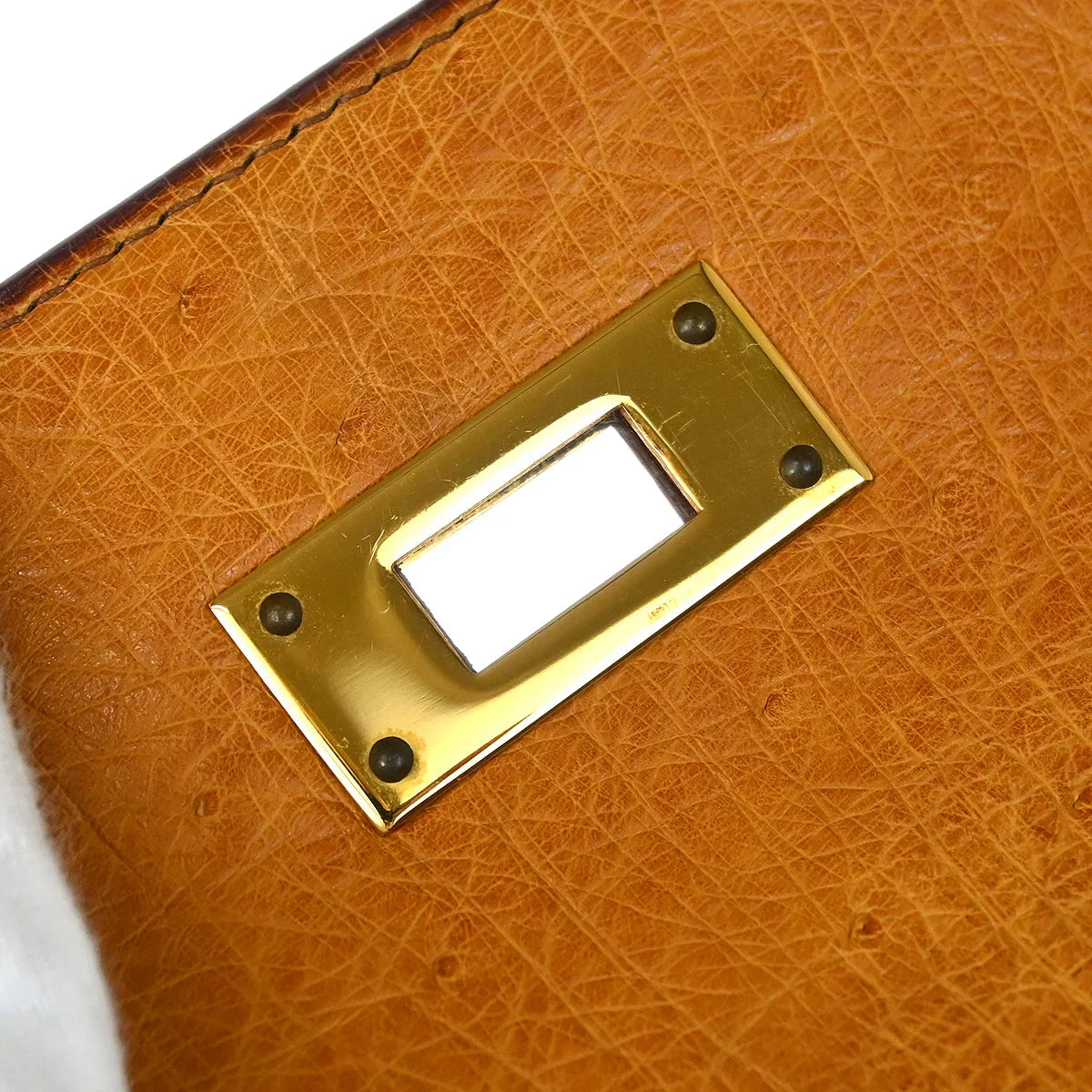 Hermes * Chestnut Ostrich Kelly 28 Sellier 2way Shoulder Handbag