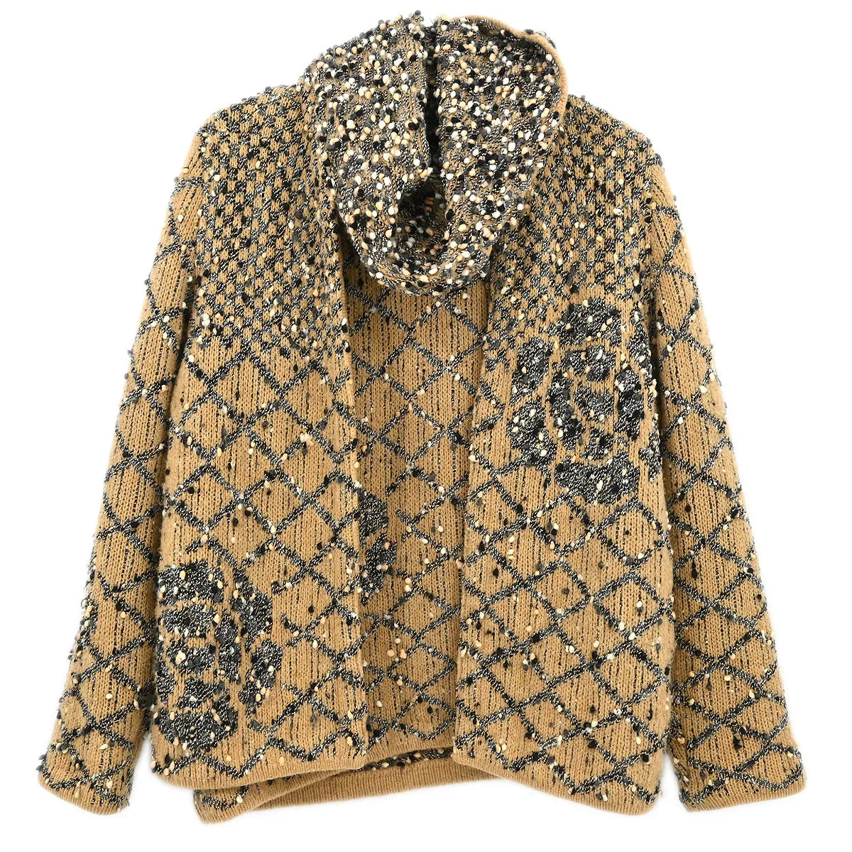 Chanel Ensemble Cardigan Sleeveless Top Brown