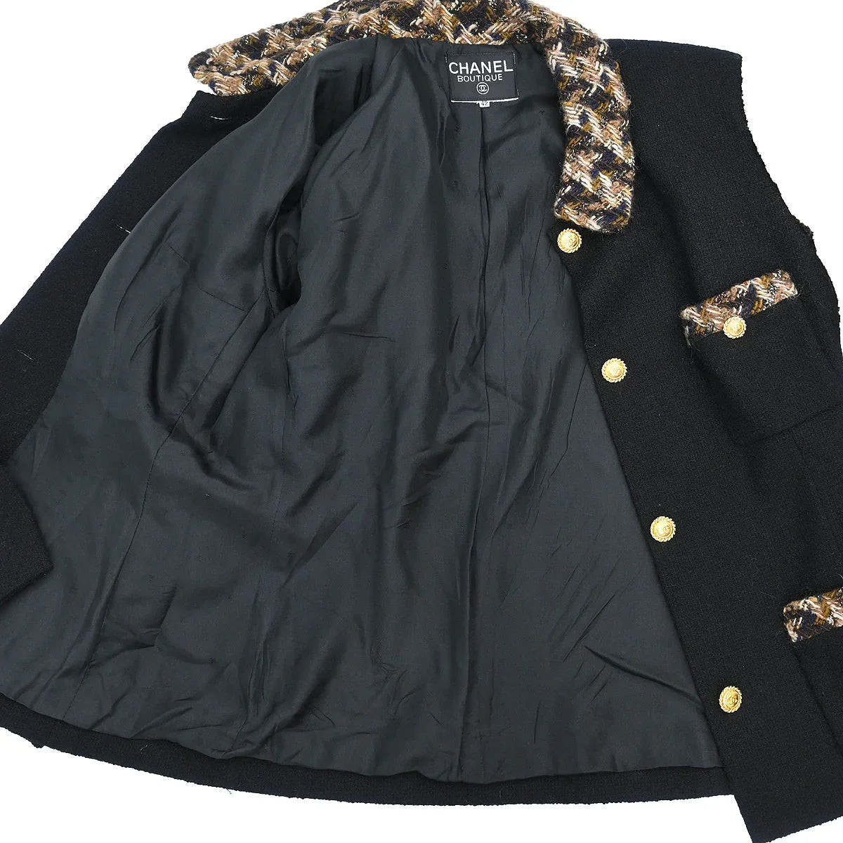 Chanel Setup Suit Jacket Skirt Black #42