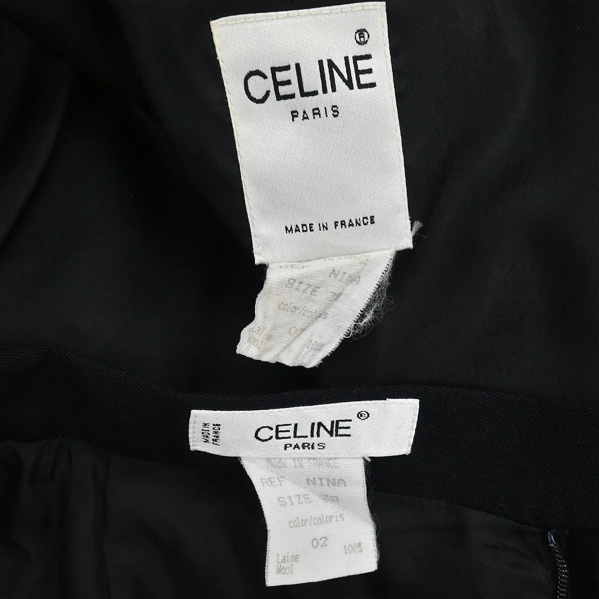 Celine Setup Suit Jacket Skirt Black #38