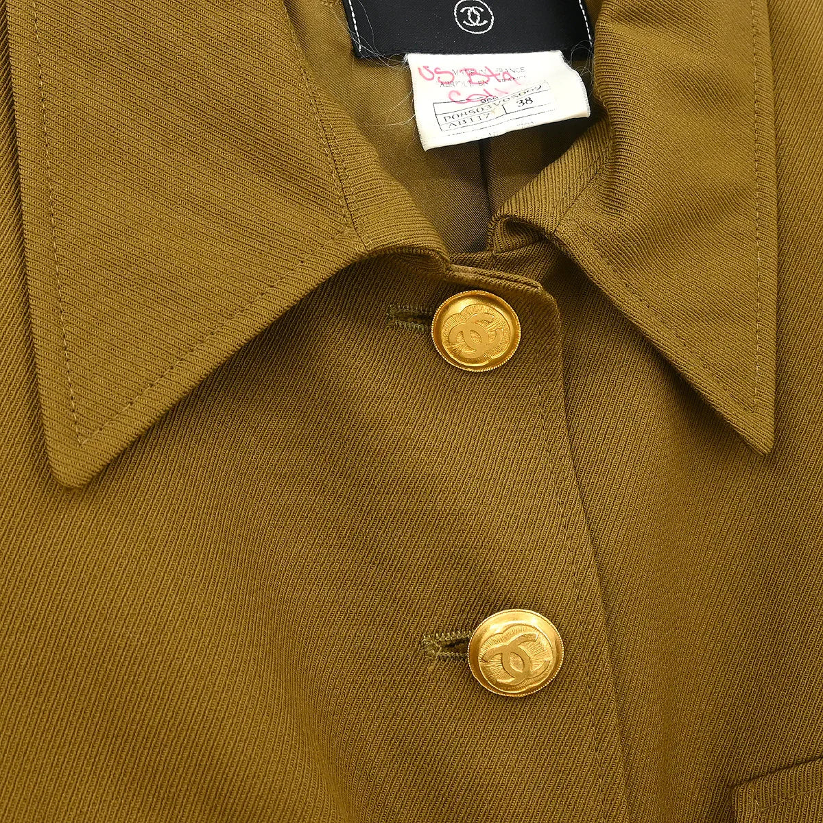 Chanel 1996 Single Breasted Jacket Khaki #38