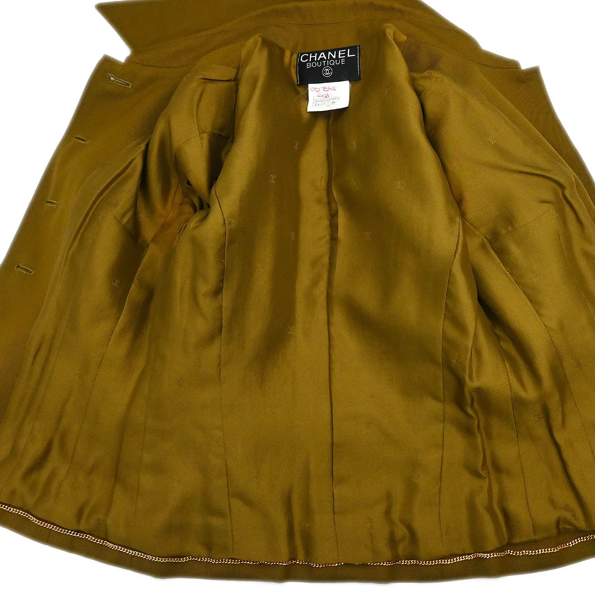 Chanel 1996 Single Breasted Jacket Khaki #38