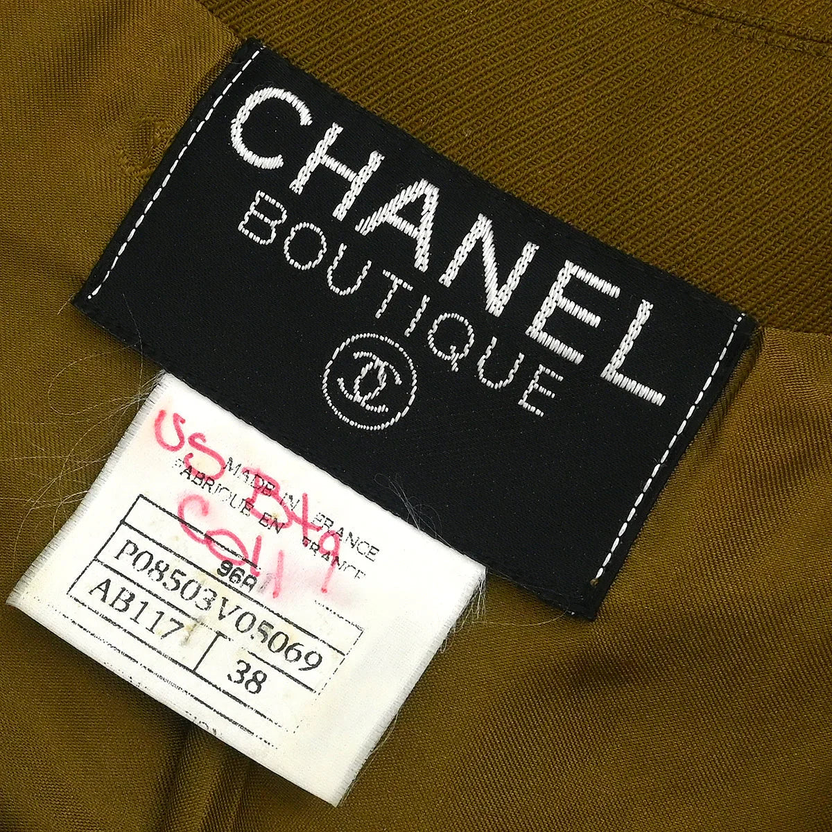 Chanel 1996 Single Breasted Jacket Khaki #38
