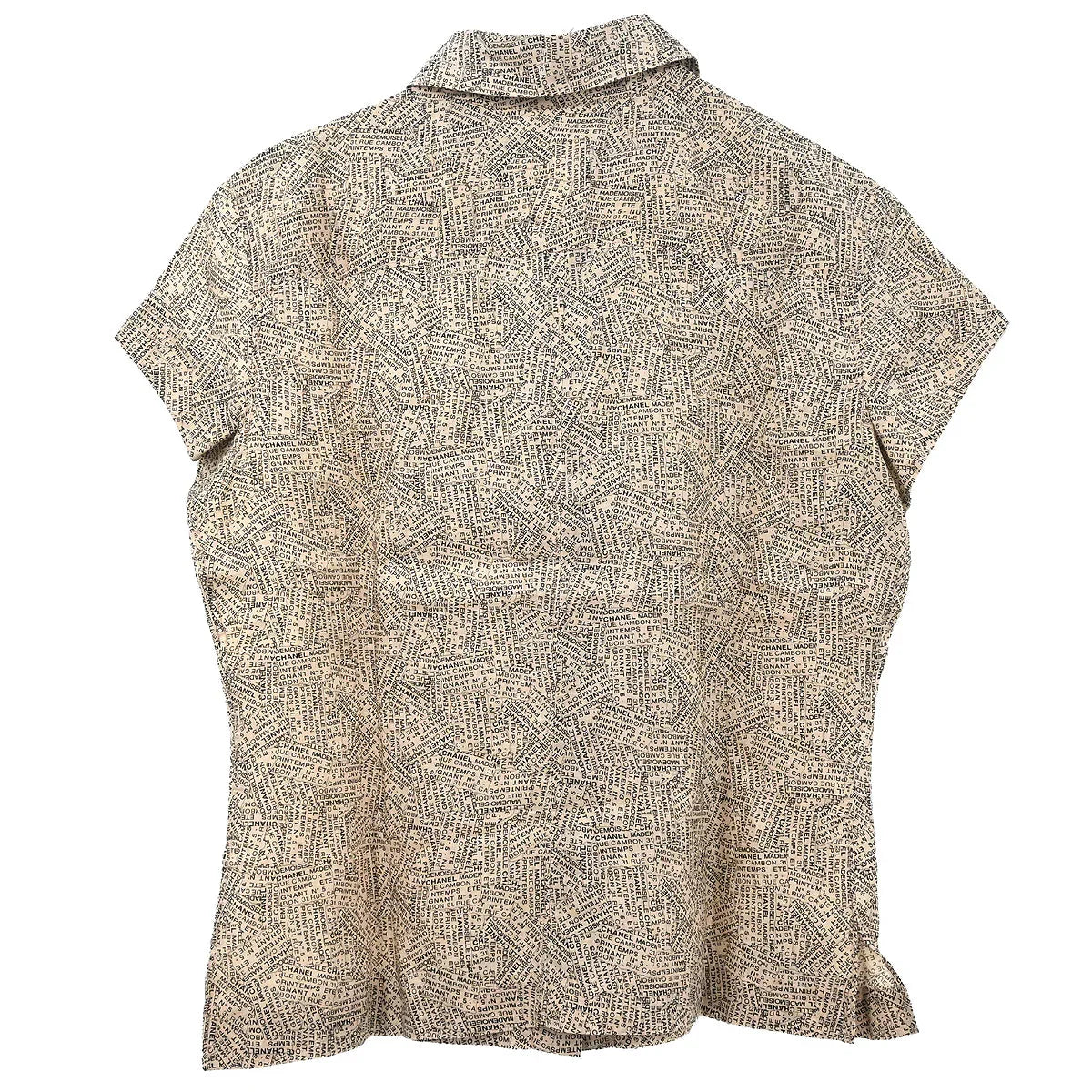 Chanel 1999 Short Sleeve Blouse Shirt Top Beige #38
