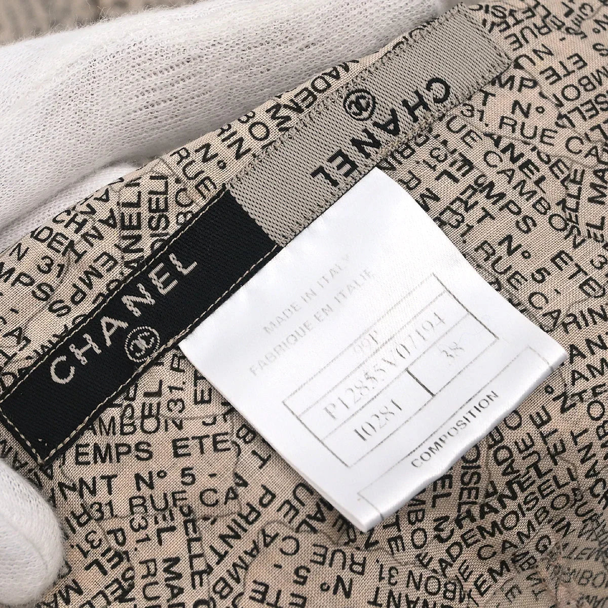 Chanel 1999 Short Sleeve Blouse Shirt Top Beige #38