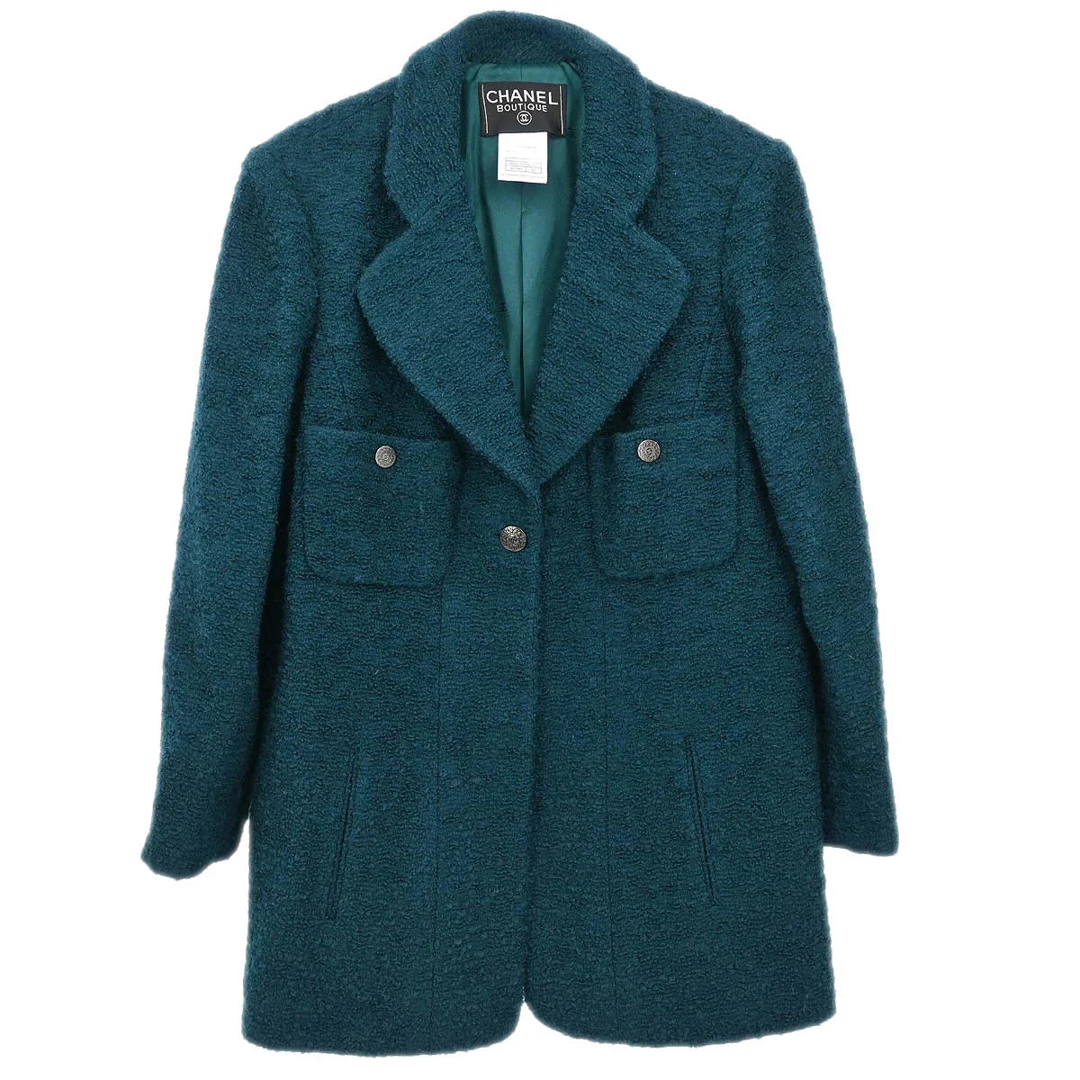 Chanel 1997 Single Breasted Jacket Dark Green #42