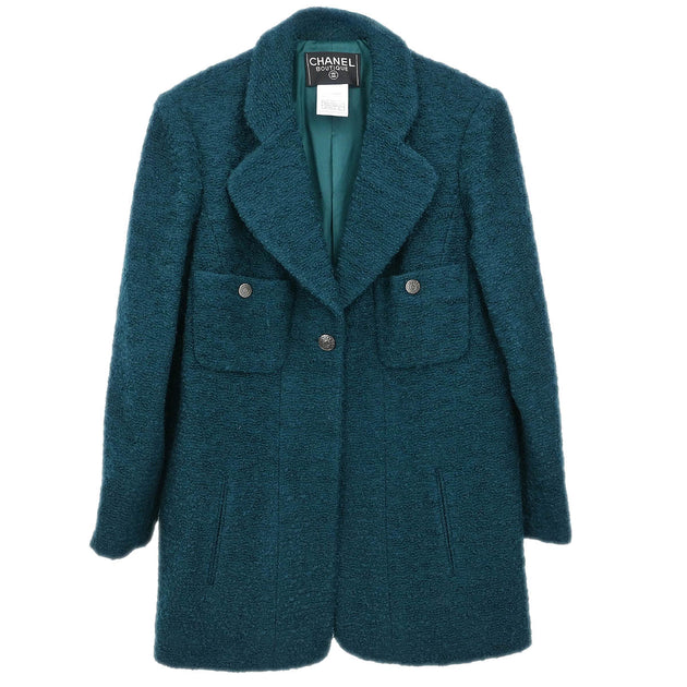 【完売必至】CHANEL 25A ジャケット Chanel 1997 Single Breasted Jacket Dark Green #42 – AMORE