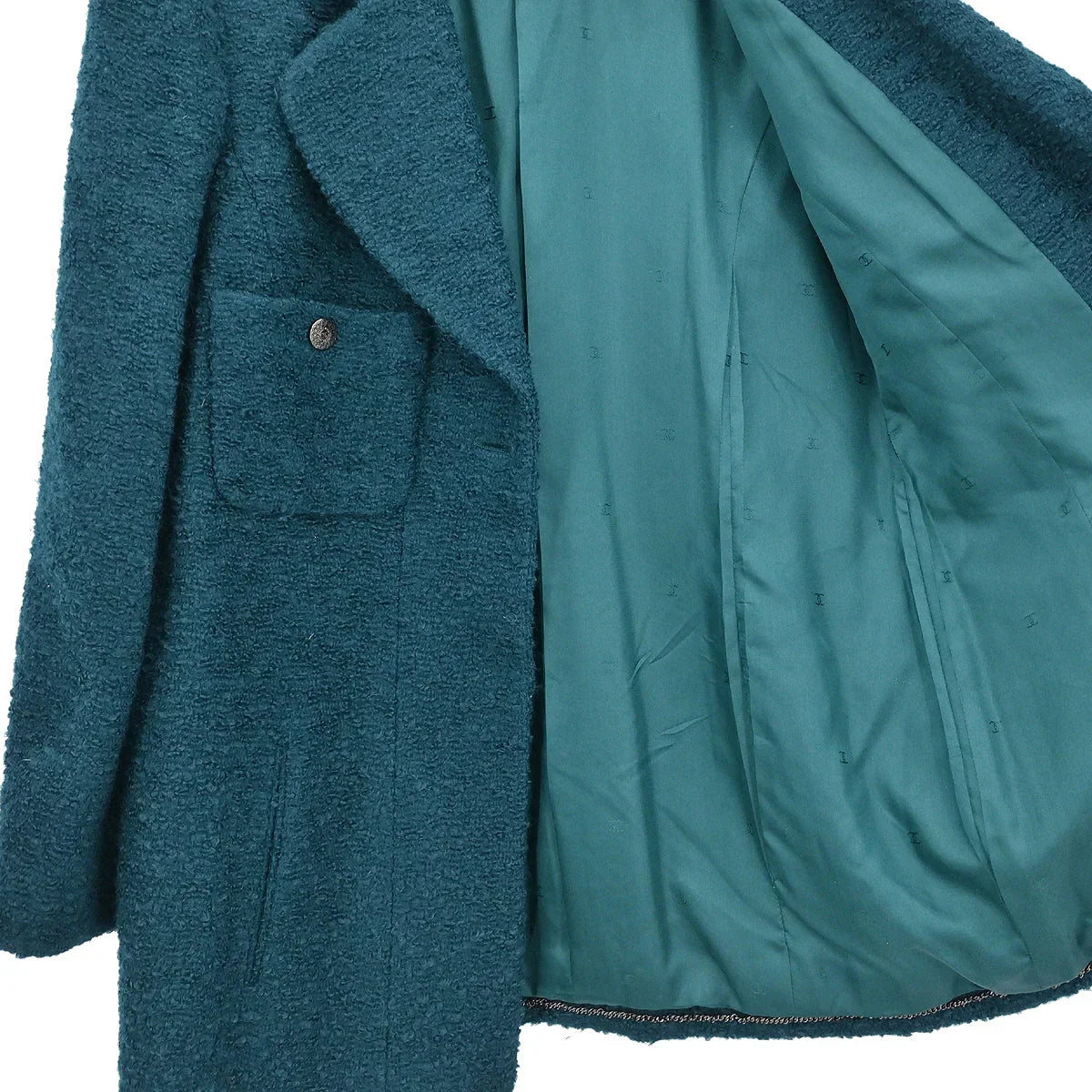 Chanel 1997 Single Breasted Jacket Dark Green #42