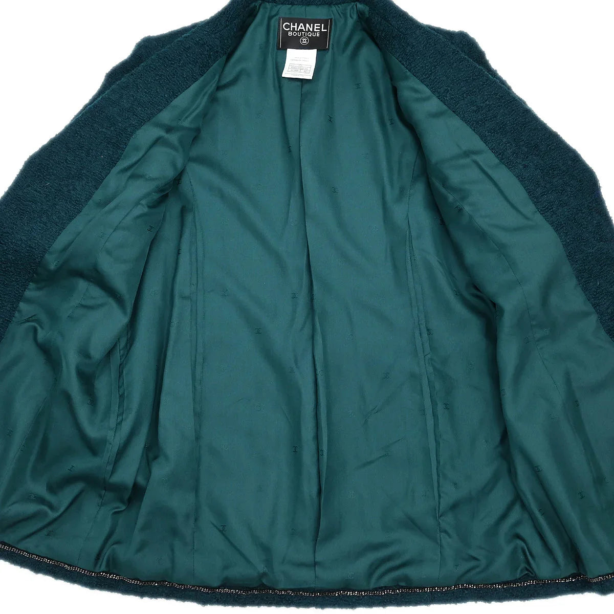 Chanel 1997 Single Breasted Jacket Dark Green #42