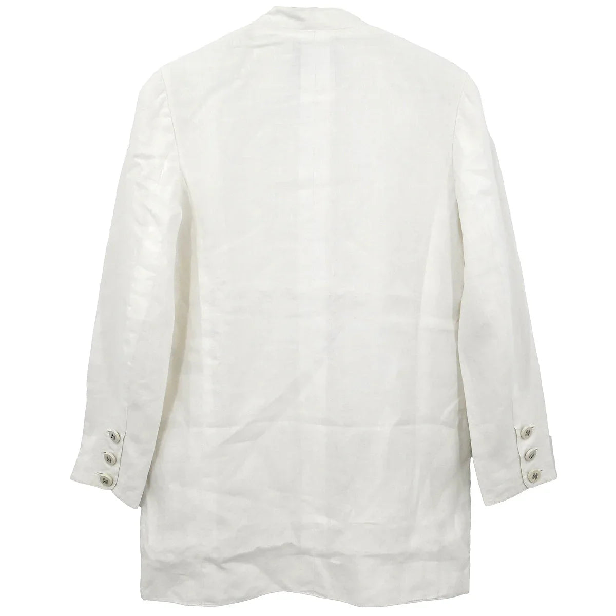 Chanel Collarless Single Breasted Jacket White
