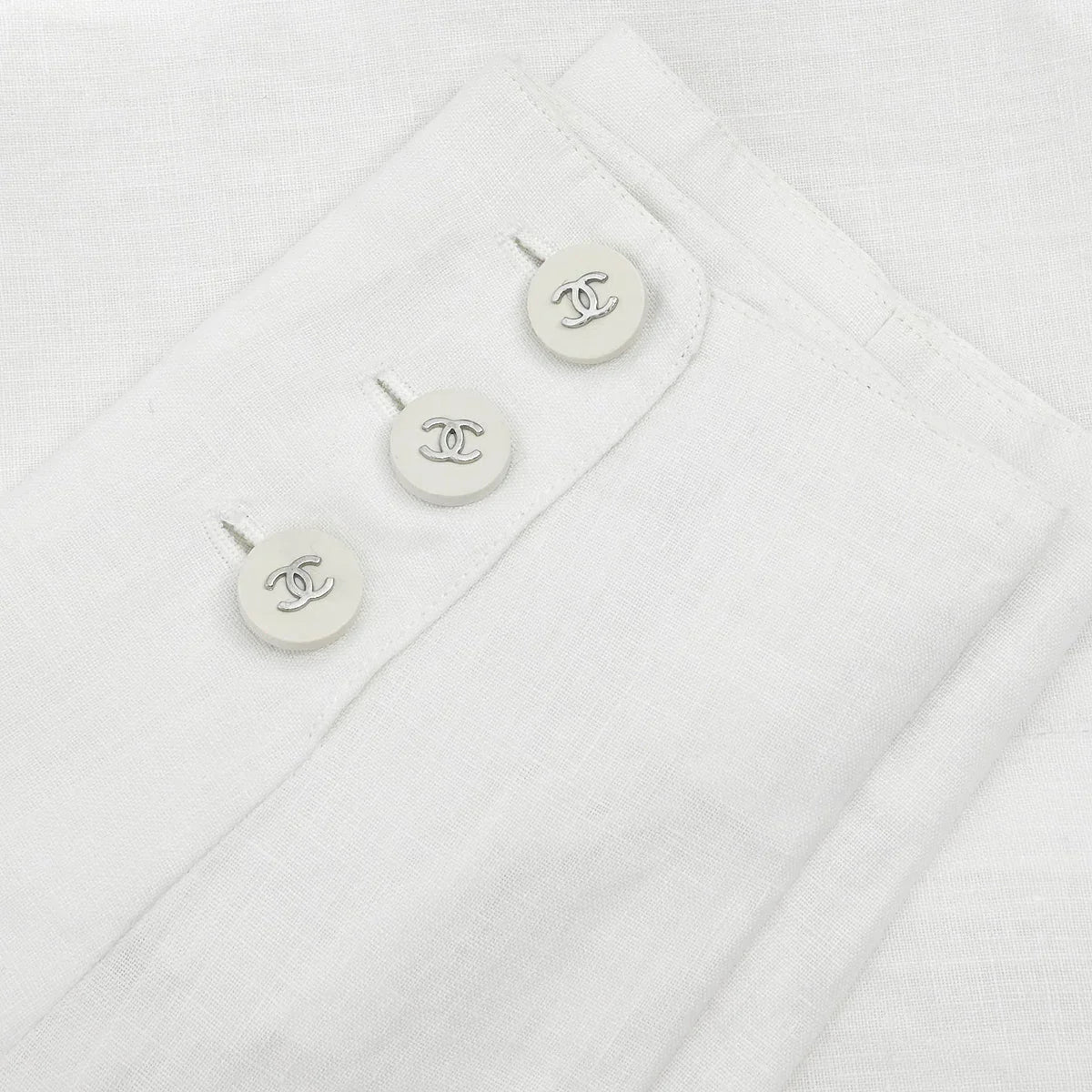 Chanel Collarless Single Breasted Jacket White