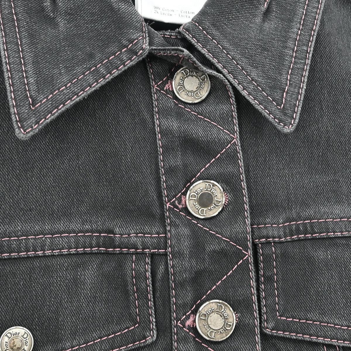 Christian Dior 2003 Single Breasted Denim Jacket Black #36