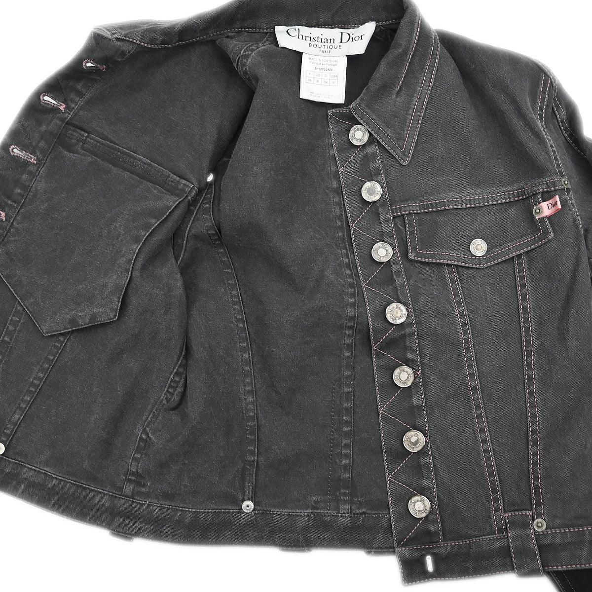 Christian Dior 2003 Single Breasted Denim Jacket Black #36