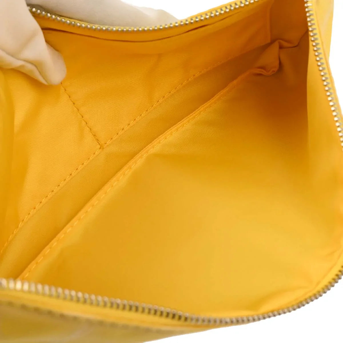 Chanel Yellow Jacquard Nylon Travel Line Clutch Bag