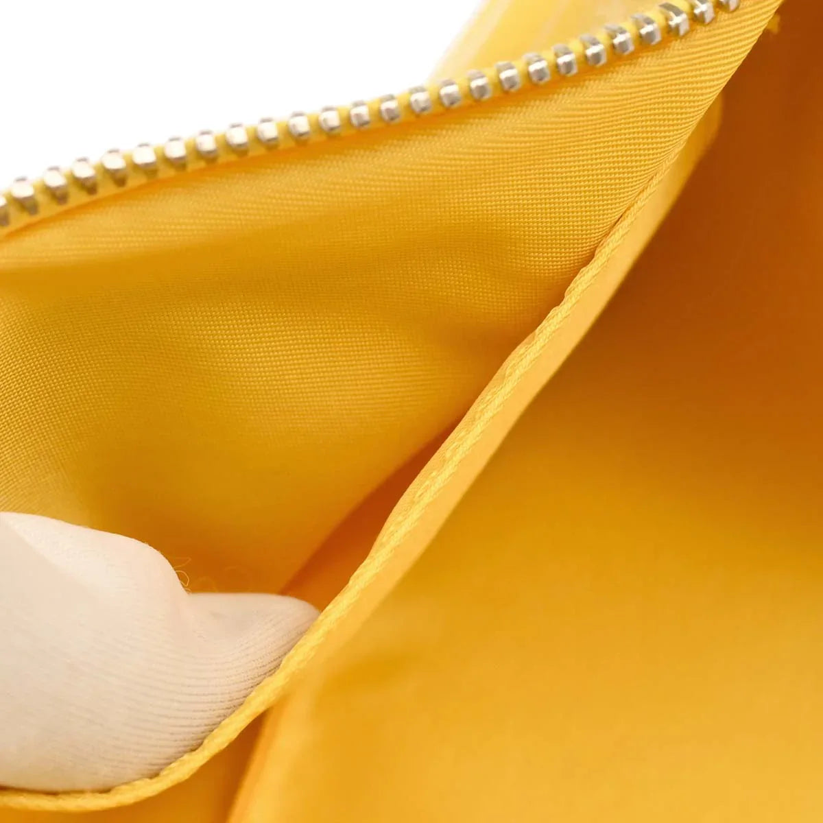 Chanel Yellow Jacquard Nylon Travel Line Clutch Bag