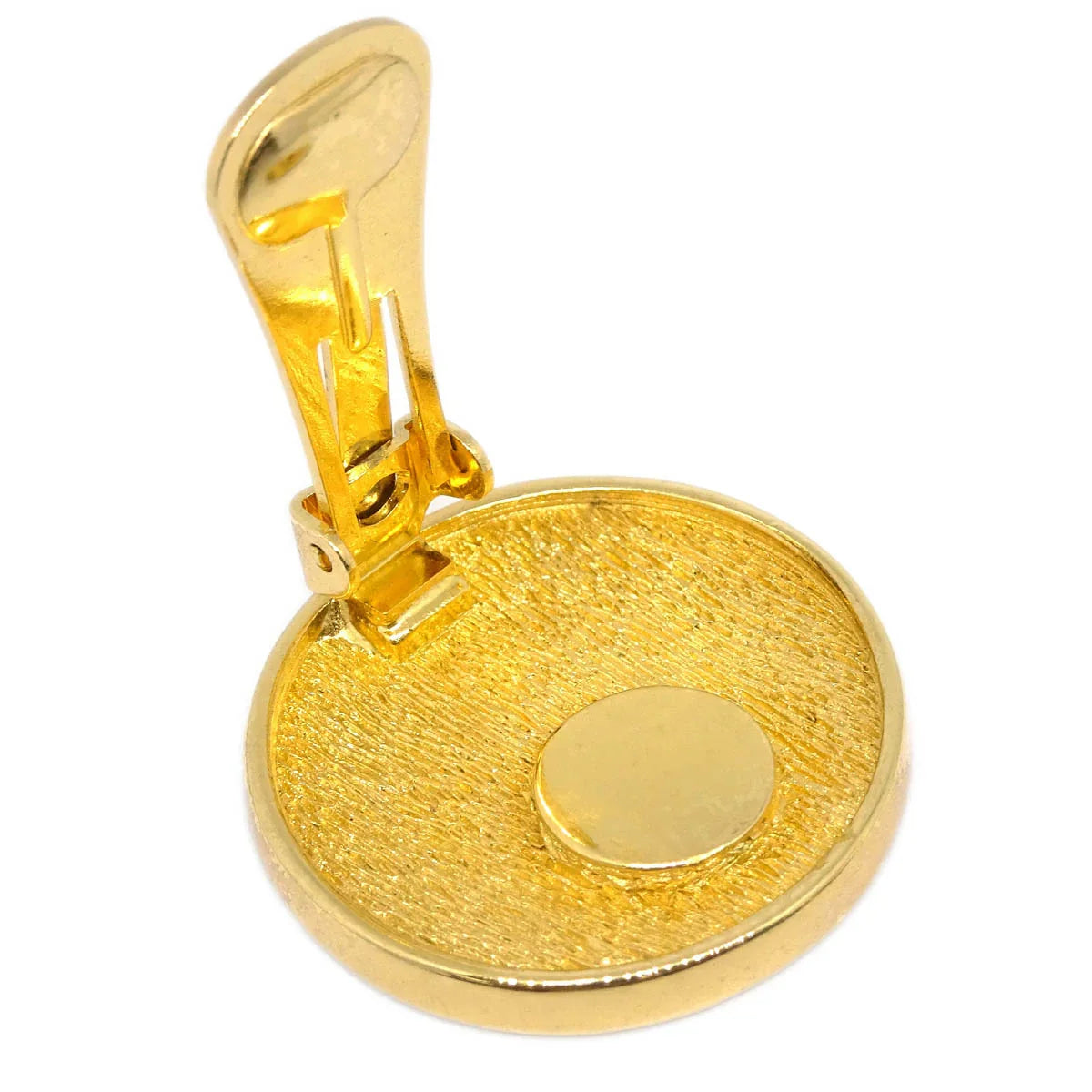 Christian Dior Button Earrings Clip-On Gold