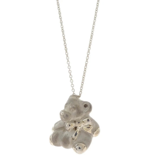 Tiffany & Co. Teddy Bear Pendant Necklace 925 Silver