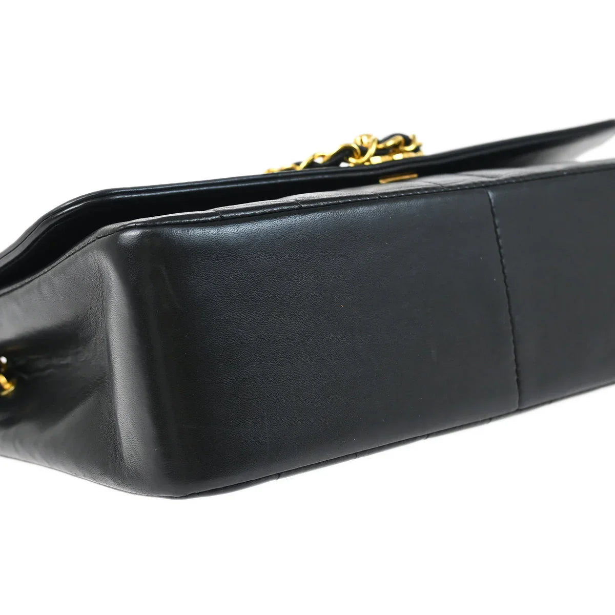 Chanel Black Lambskin Mademoiselle Straight Flap Shoulder Bag