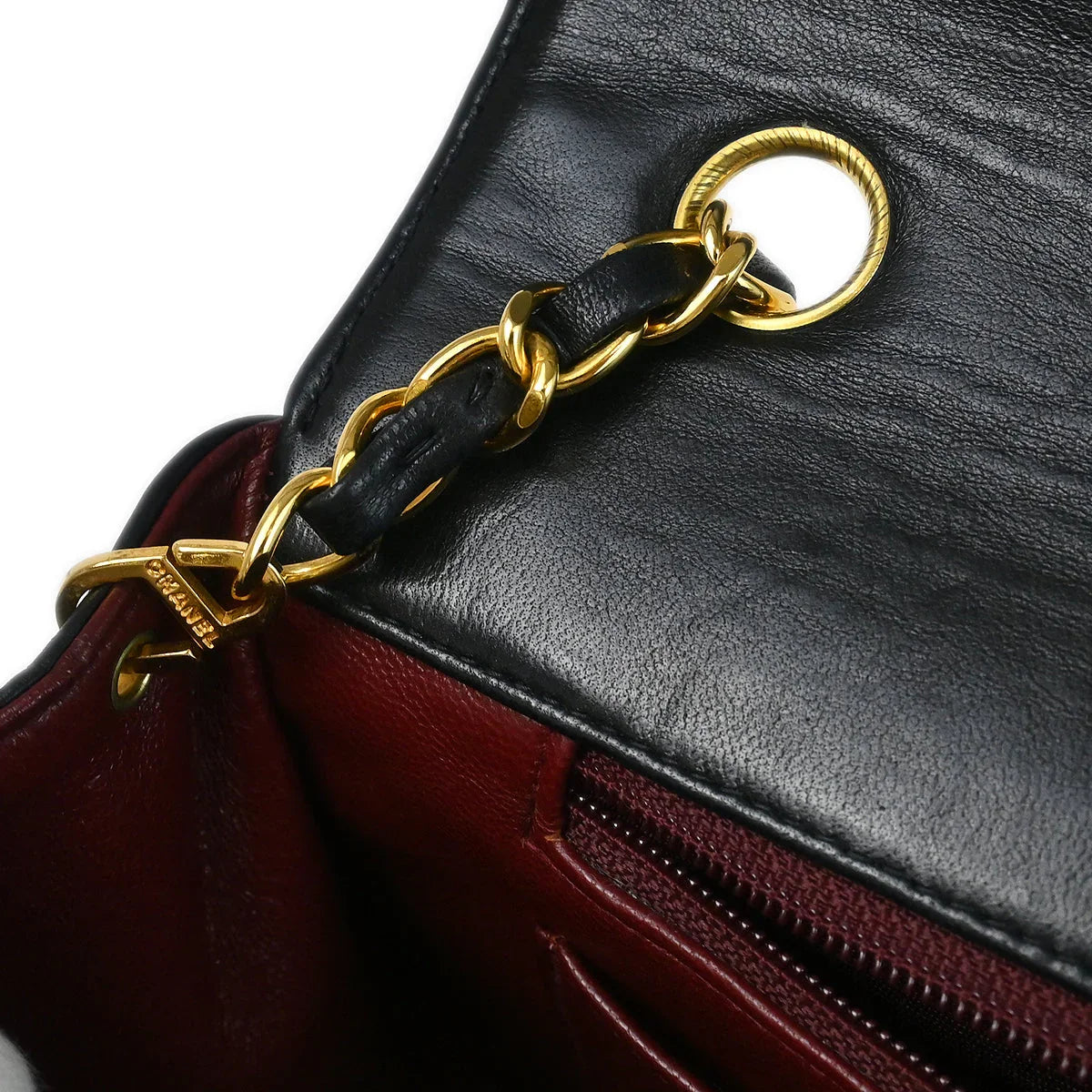 Chanel Black Lambskin Mademoiselle Straight Flap Shoulder Bag