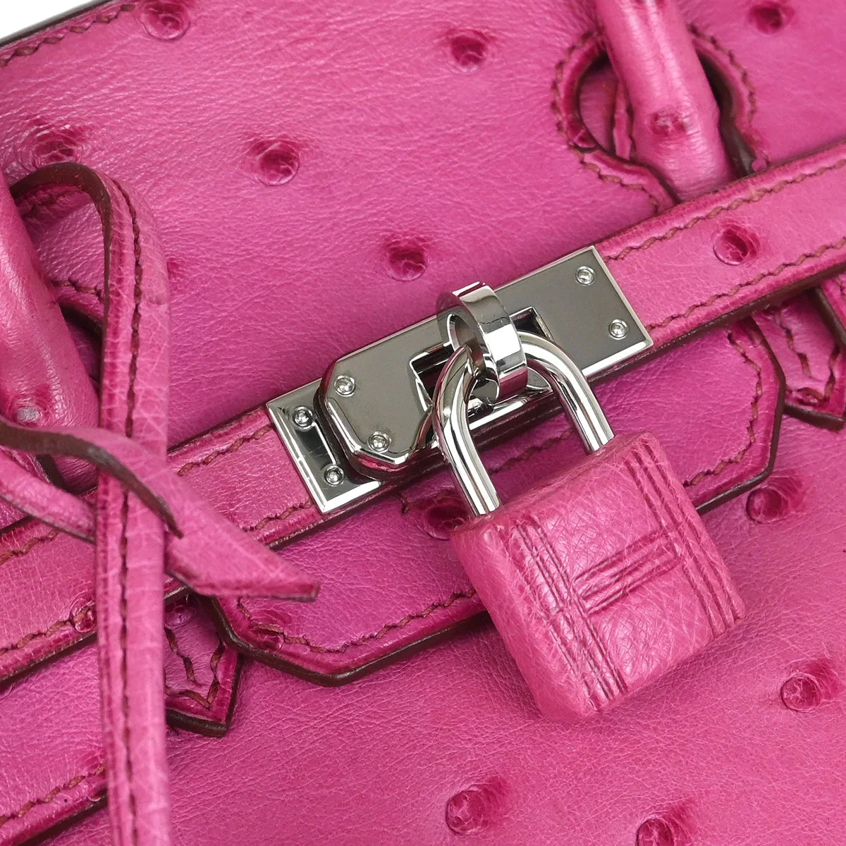 Hermes * Fuschia Pink Ostrich Birkin 25 Handbag