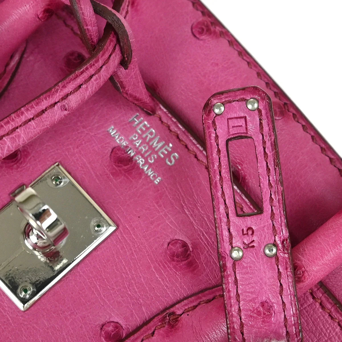 Hermes * Fuschia Pink Ostrich Birkin 25 Handbag