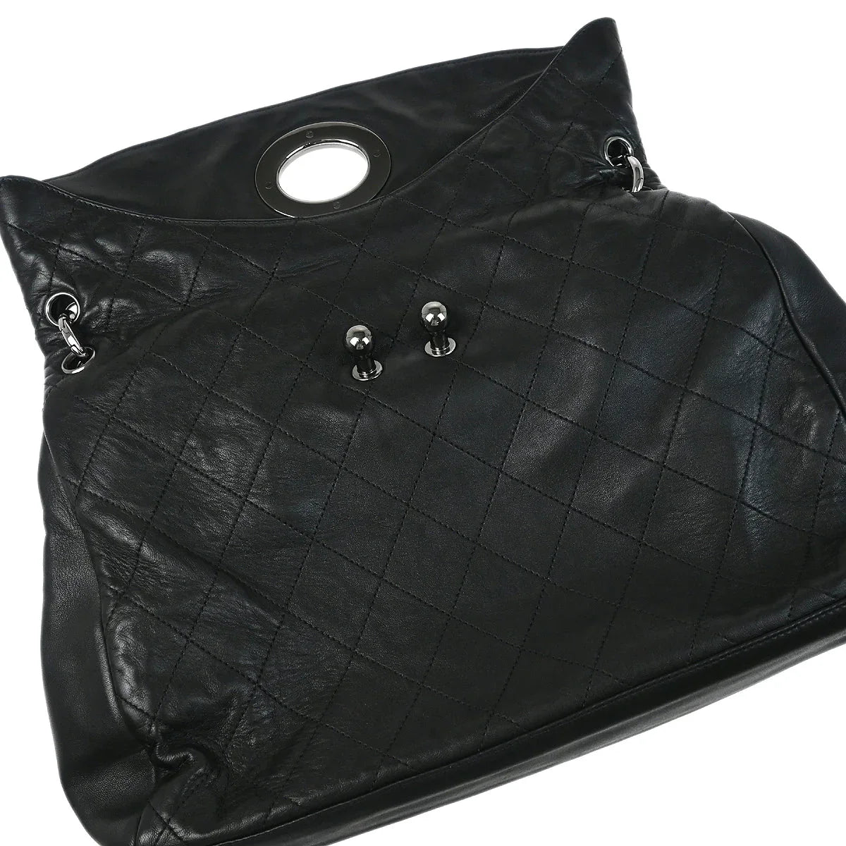 Chanel Black Lambskin Chain Shoulder Bag