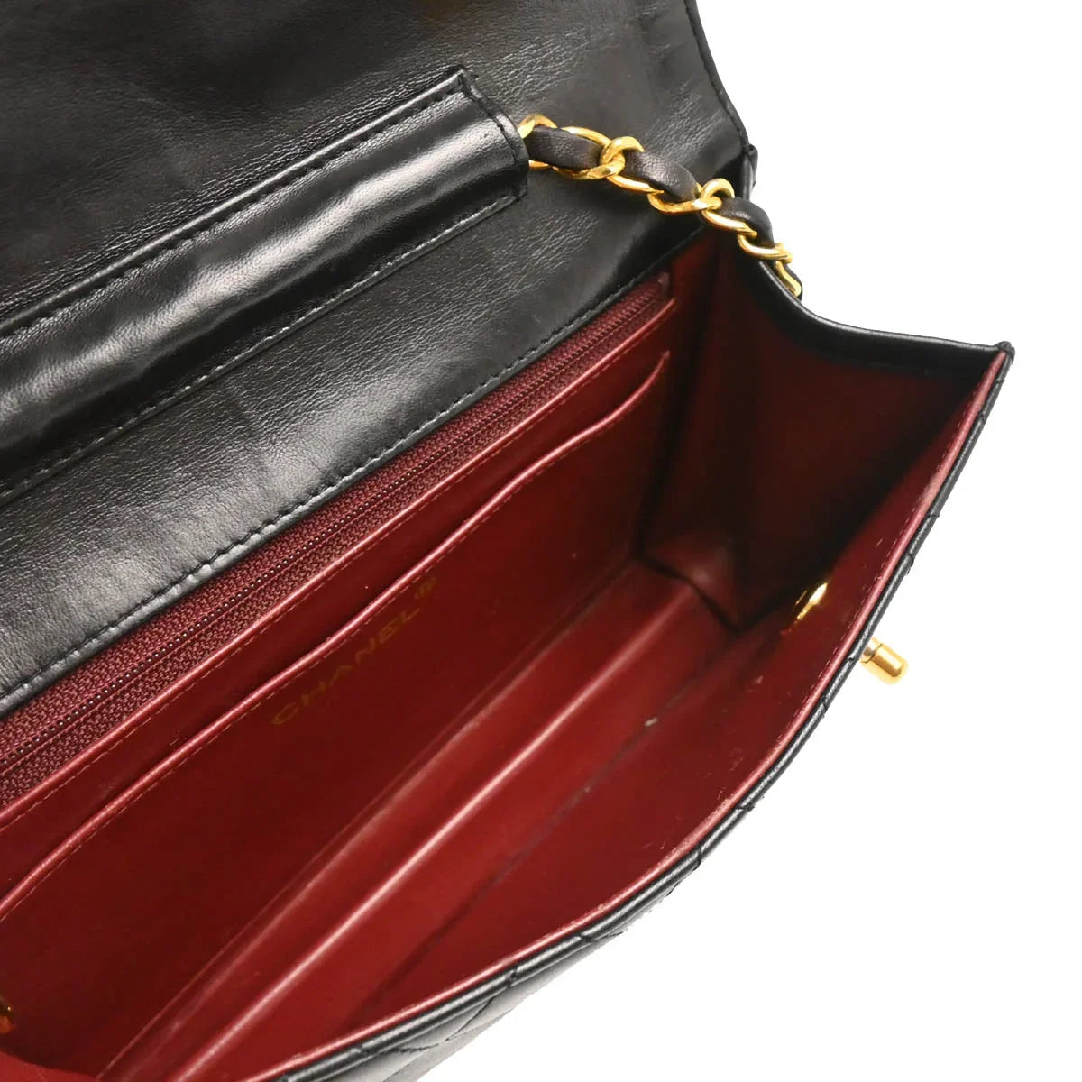 Chanel Black Lambskin 2way Shoulder Handbag