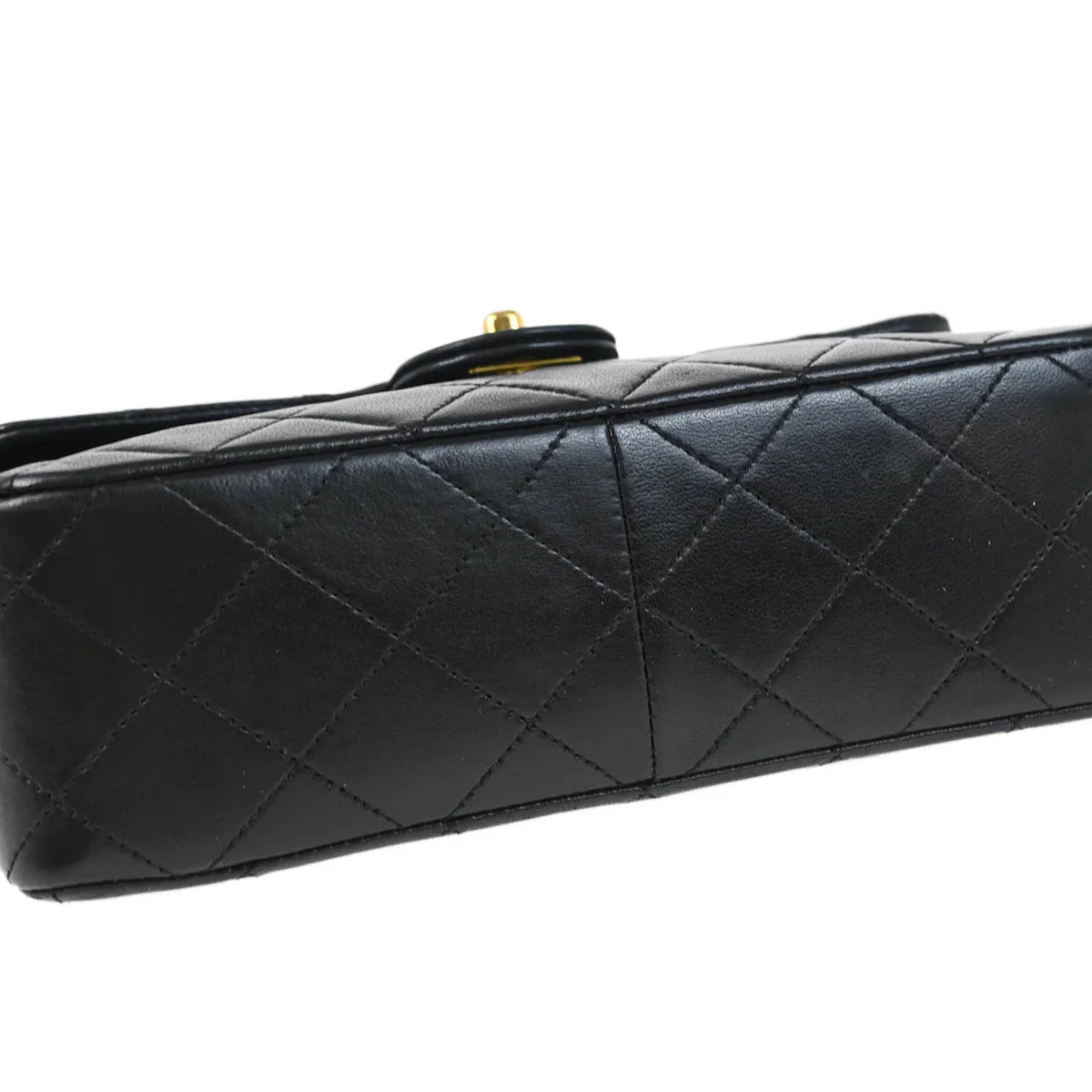 Chanel Black Lambskin Classic Square Flap Shoulder Bag