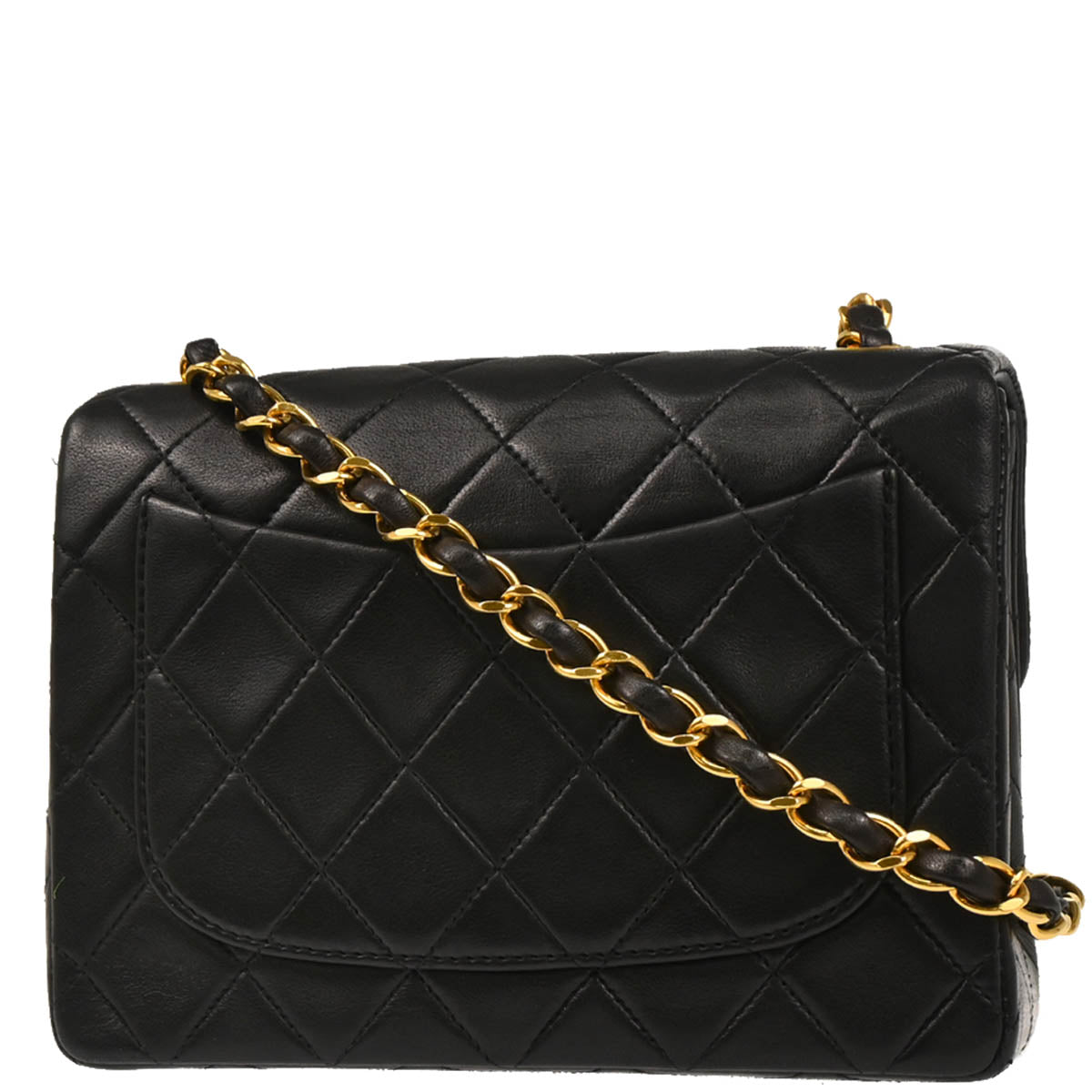 Chanel Black Lambskin Mini Classic Square Flap Shoulder Bag