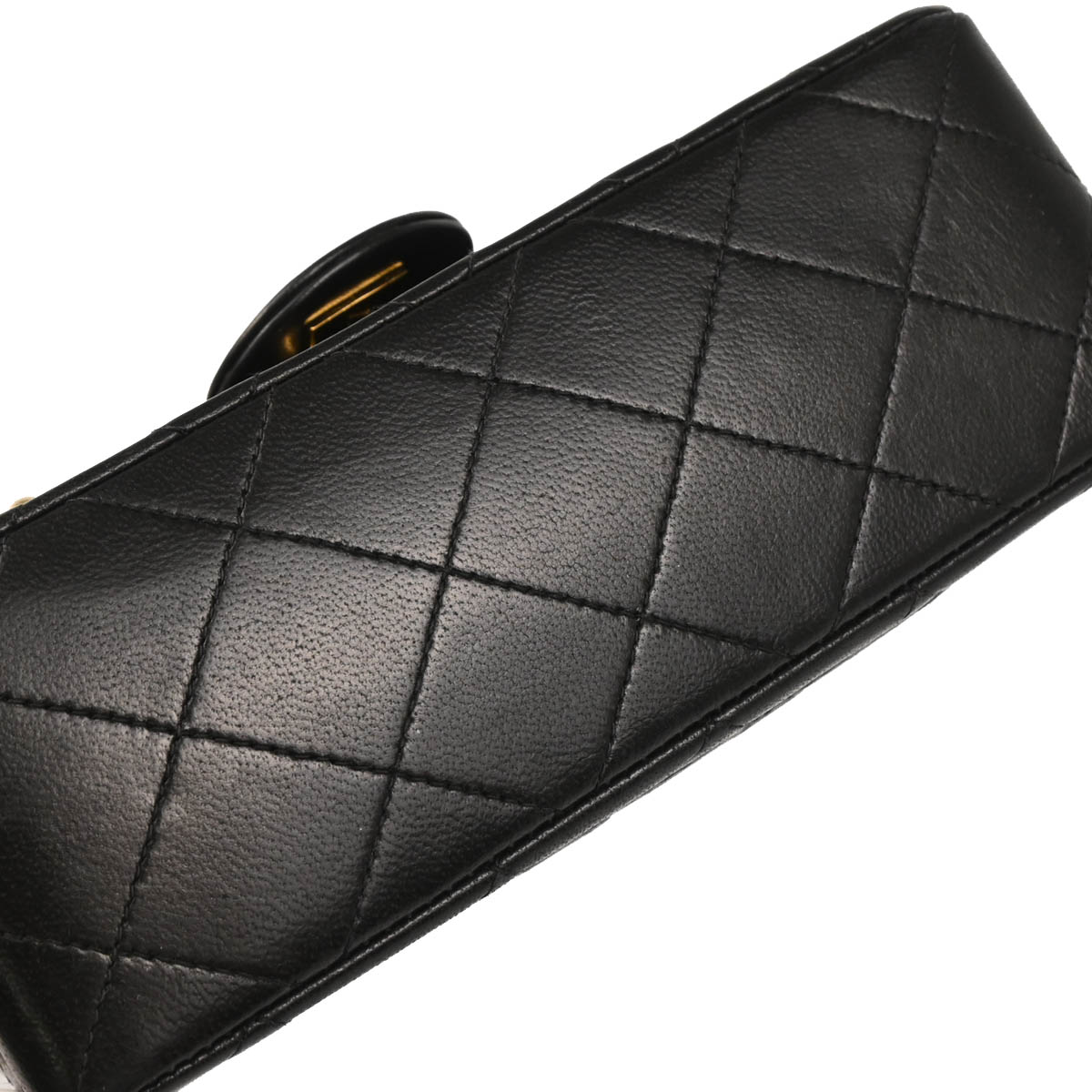 Chanel Black Lambskin Mini Classic Square Flap Shoulder Bag