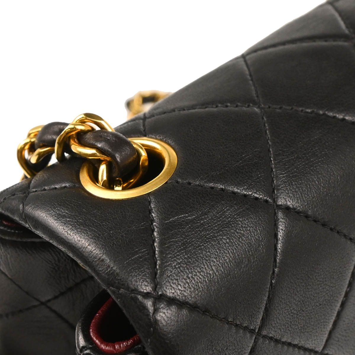 Chanel Black Lambskin Mini Classic Square Flap Shoulder Bag
